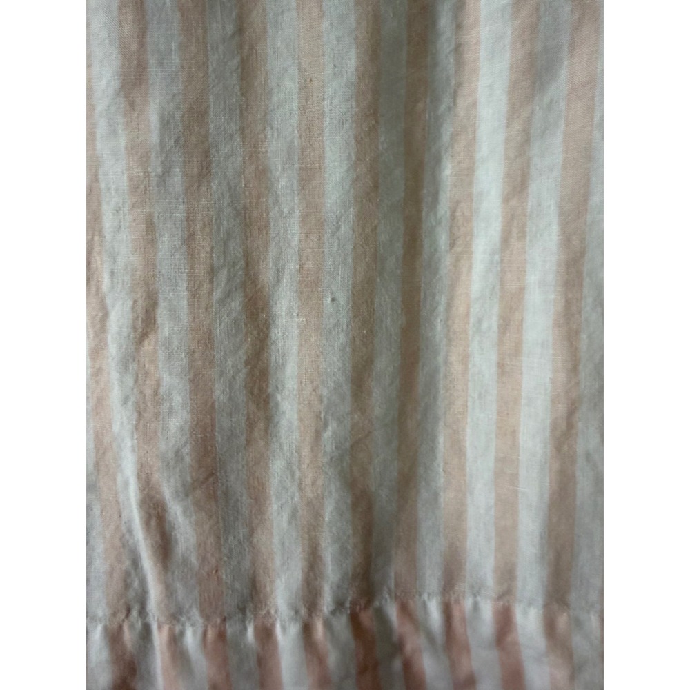 Everlane Linen Short Sleeve Shirt Womens 6 Pink White Stripe Button Front Blouse - Picture 5 of 5